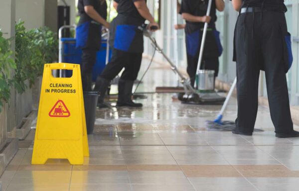commercial cleaners cleaning office